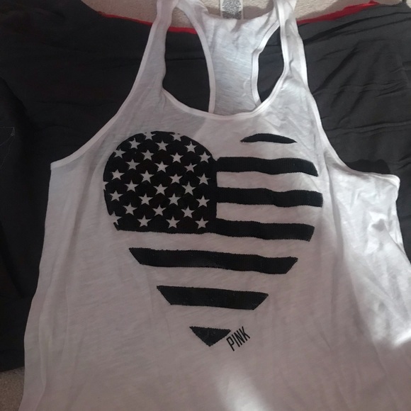 PINK Victoria's Secret Tops - PINK flag racer back! Size small PINK Victoria's Secret Tops - PINK flag racer back! Size small